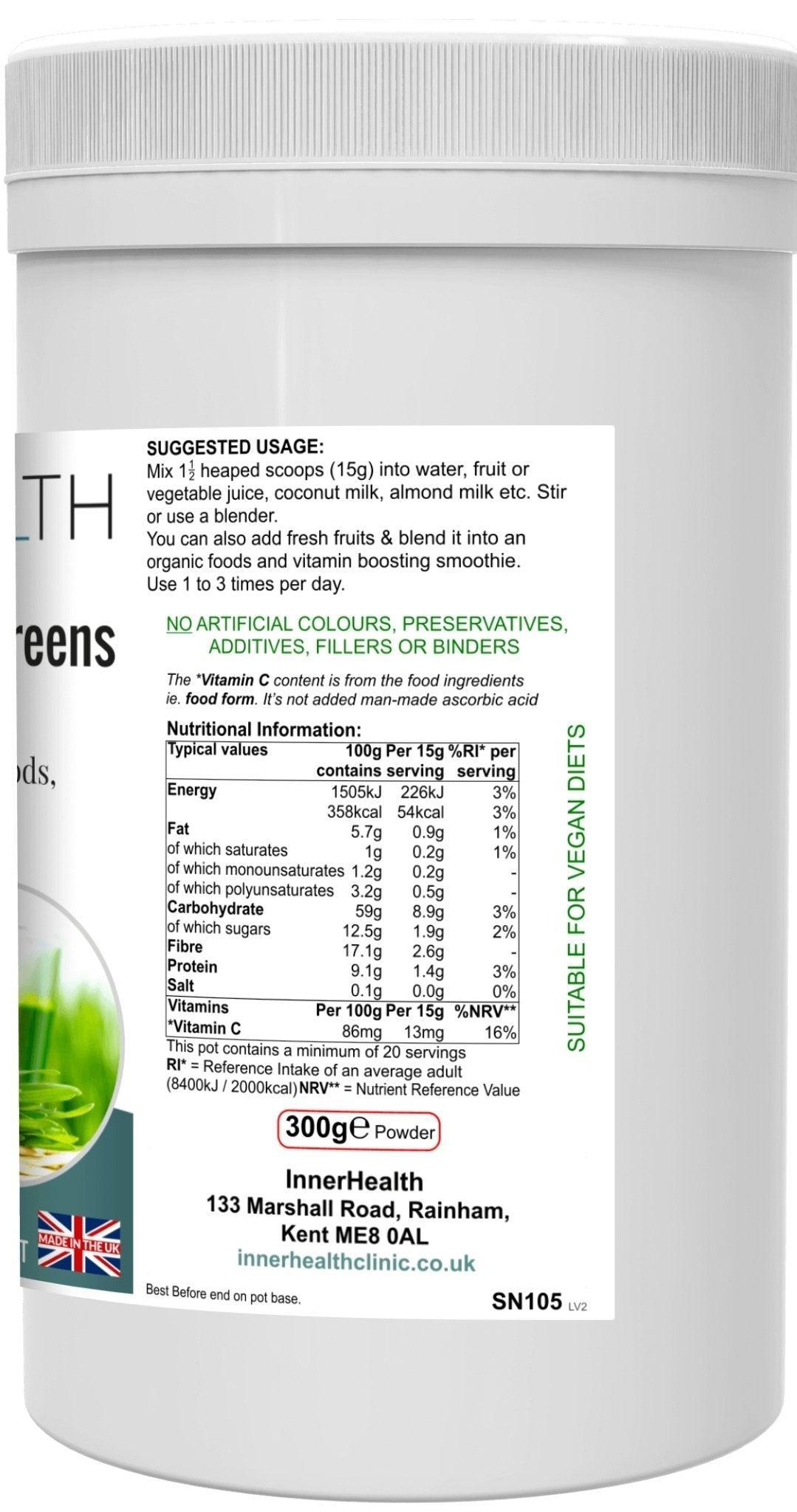 Organic Green Nourish - 300g Powder - Inner Health Clinic