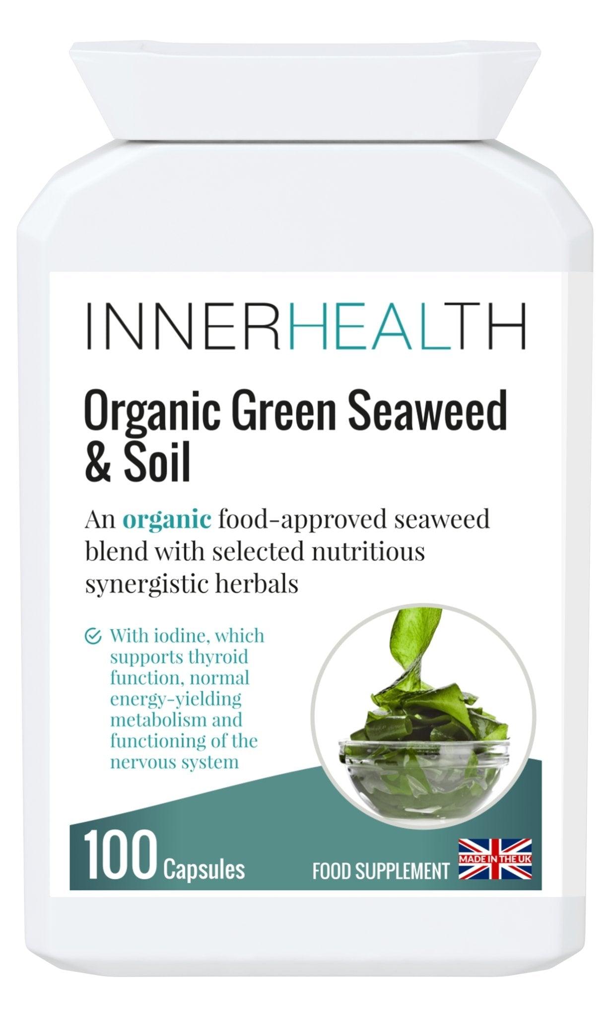 Organic Green Seaweed & Soil - 100 Capsules - Inner Health Clinic
