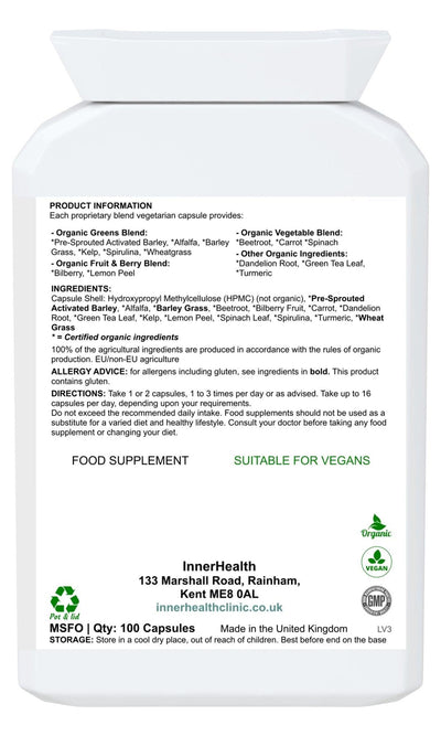 Organic Max Sustain - 100 Capsules - Inner Health Clinic