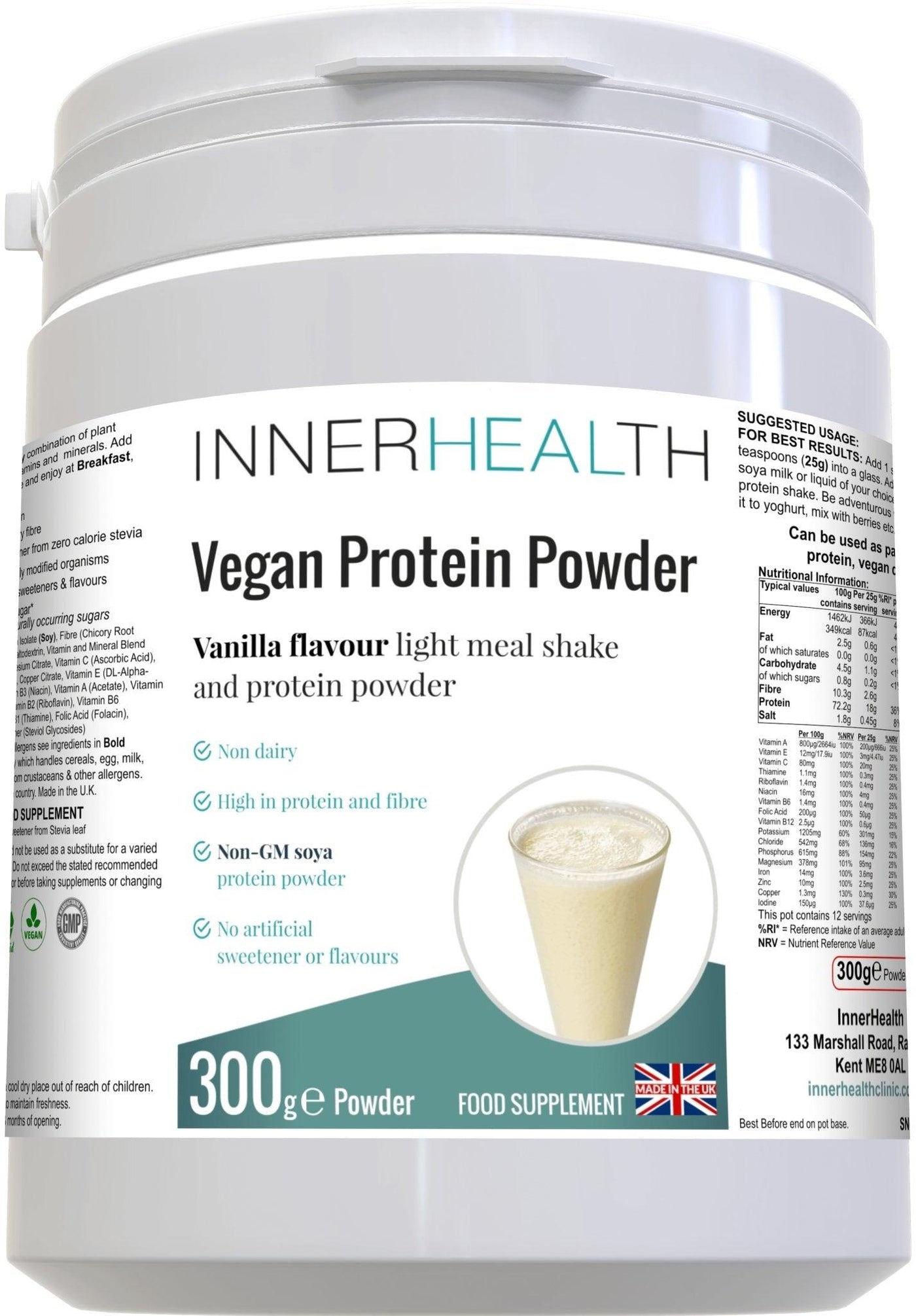 Vegan Protein Powder (Vanilla) - 300g - Inner Health Clinic
